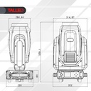 MOVING BSW 380W BEAM SPOT WASH (3IN1) MOVING HEAD LIGHT TALLED