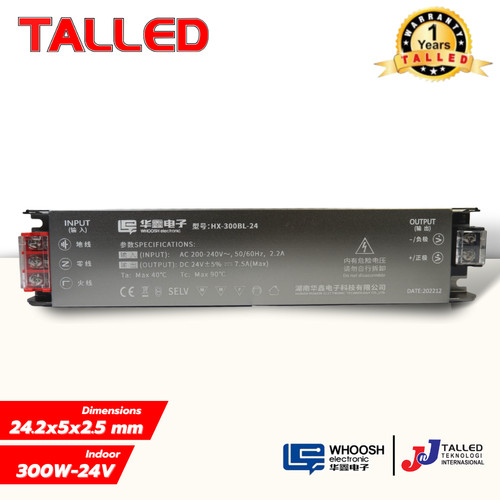 POWER SUPPLY INDOOR WHOOSH 24V 300W 7.5A LED LIGHT BOX SLIM TALLED