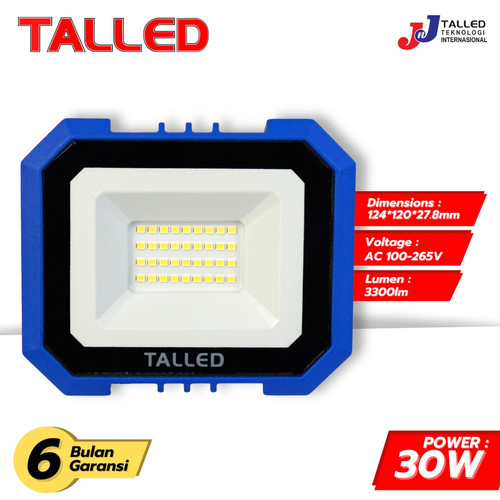 LAMPU SOROT LED SMD 30WATT FLOOD LIGHT 3000K / 7000K TALLED