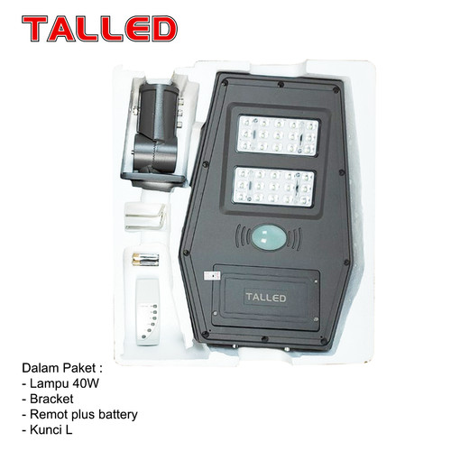 LAMPU JALAN 40W ALL IN ONE TENAGA SURYA SOLAR PANEL TALLED