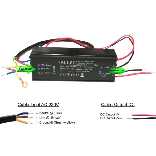 DRIVER LED WATERPROOF 50WATT TALLED