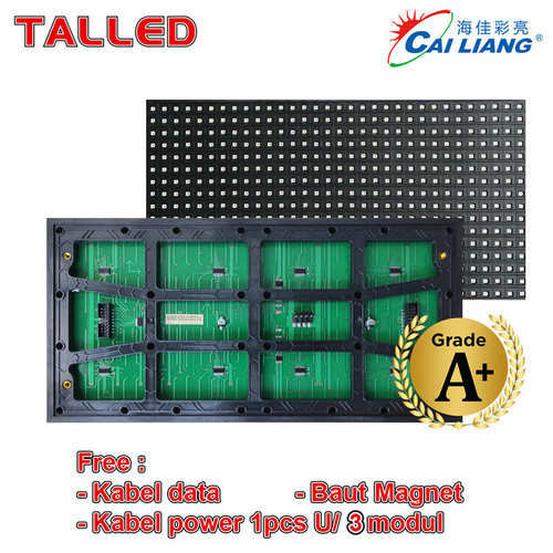 MODUL CAILIANG LED P10 RUNNING TEXT SMD HIJAU GREEN OUTDOOR TALLED