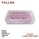 BATTERY 18650 SEOUL TAPOW MAX 2600 MAh 3.7V PAKET 2PCS FREE BOX