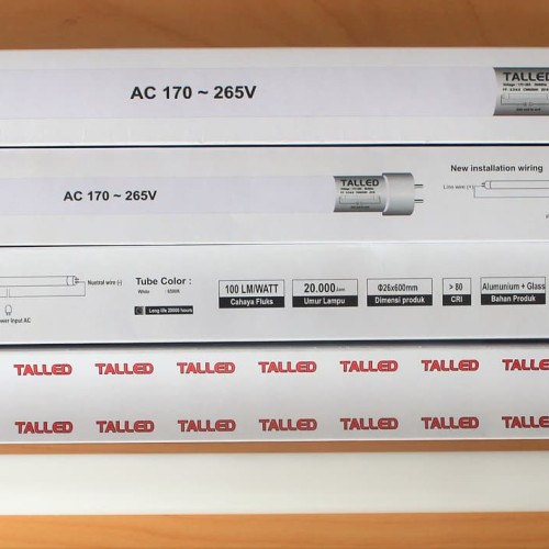 LAMPU TL LED TUBE T8 TALLED 8W 60CM 1 BOX ISI 30