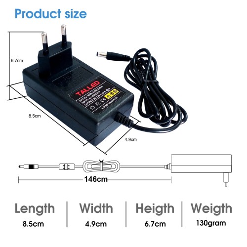 TALLED POWER SUPPLY ADAPTOR TRAVO CCTV INDOOR 12V 2A