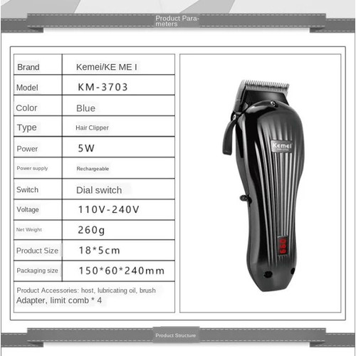 Kemei km 3703 Hair Cutting Tools Rechargeable hair switches