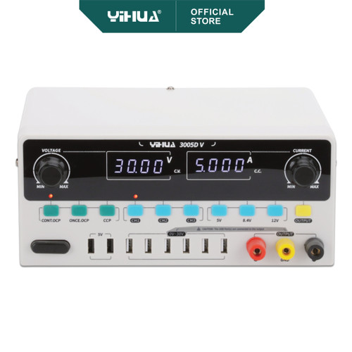 POWER SUPPLY YIHUA 3005D-V 30V 5A WITH USB FAST CHARGES INTERFACE ORIGINAL