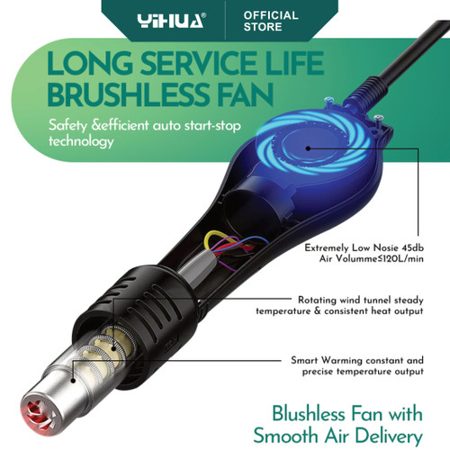 BLOWER YIHUA 938BD-III 2 IN 1 (KACA PEMBESAR 5X) ORIGINAL