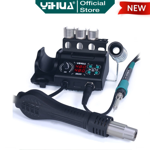 Yihua 882D 2 IN 1 Upgrade Blower Solder Uap HP Hot Air Gun Digital OR