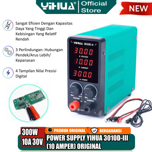 Yihua 3010D-III Power Supply HP Digital 10A 30V Penghancur Short 350W