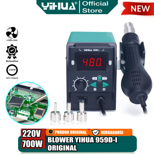Yihua 959D-I Blower HP Solder Uap Station Digital Hot Air SMD Rework