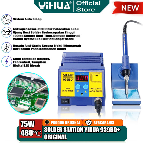 Yihua 939BD+ Solder Station 75W Soldering ESD Lead FreeS Auto Sleep