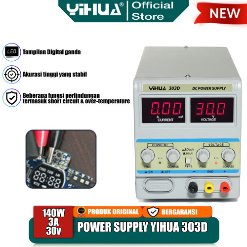 Yihua 303D DC Power Supply HP Digital 3A 30V Power Suplay 3 Amper ORI