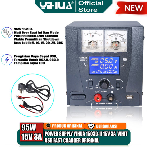 Power Supply HP Yihua Digital 1503D-II 15V 3A USB With Super Charger