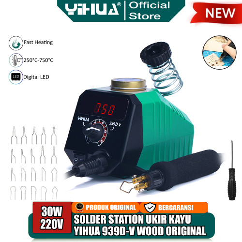 Yihua 939D-V Solder Station Digital Ukir Kayu Wood Burning Pyrography