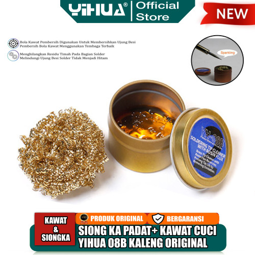 Yihua 08B Siongka Padat + Kawat Cuci Flux Pembersih Ujung Solder ORI