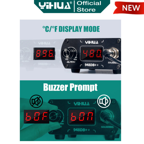 Yihua 948DB+II Solder Station Mata T12 3CH Soldering Digital Auto ORI