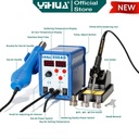 Yihua 898AD Blower Soler Uap Station Digital 2 IN 1 Hot Air Soldering