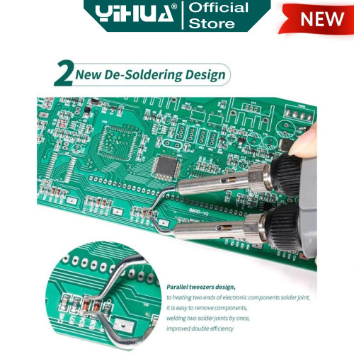 Yihua 938D Soldering Tweezer Portable Solder Jepit Pinset SMD IC Dobel