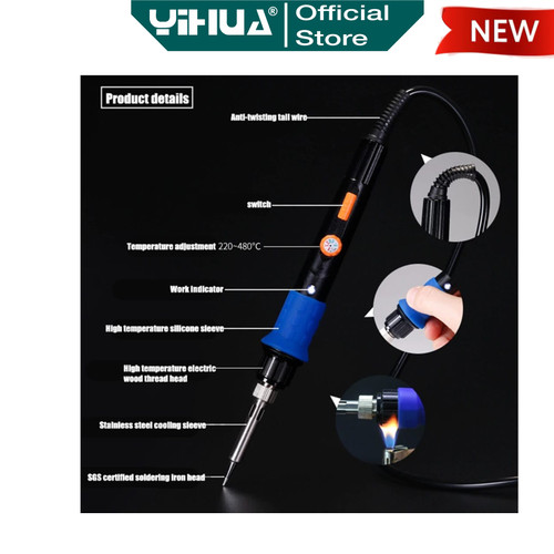 Yihua 947-VII Solder Tangan Listrik 60W Temperature Adjustable Origina