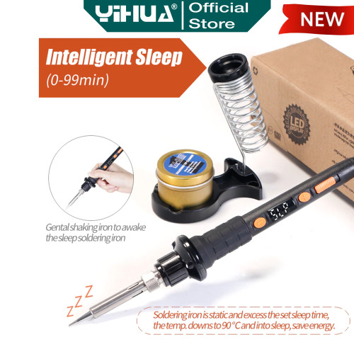 Yihua 928D-II Solder Tangan Listrik 60W Temperature + Dudukan Original