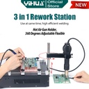 Yihua 853AAA+ Blower Solder Uap 3 IN1 Preheating Soldering Station ORI