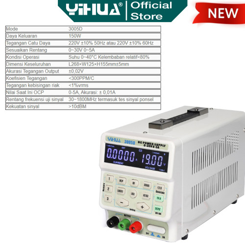 Yihua 3005D Power Supply Smart Digital HP 30V 5A Penghancur Short ORI