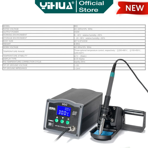 Yihua 950 Solder Station Digital 150W Auto Sleep Soldering Iron Tip OR