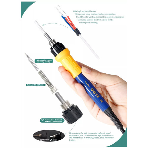 Solder Station YIHUA 937BD+ Digital 60W Soldering Station Gagang 907F