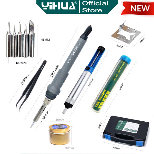 Yihua 947-I Solder Tangan Listrik Tool Kit Set Reparasi Elektronik BOX