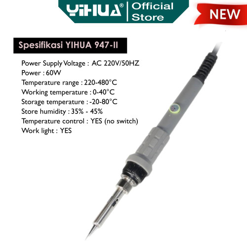 Yihua 947-II Tool Set Solder Tangan Listrik Penyedot Timah Pinset Box