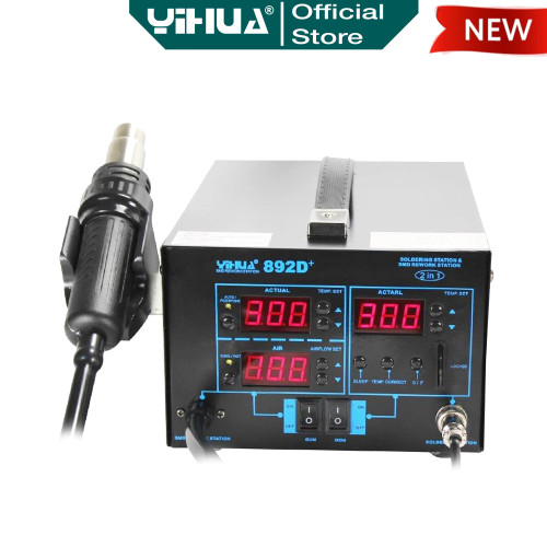 Yihua 892D+ Solder Uap Blower SMD Rework Soldering Station Digital ORI