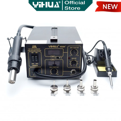 Yihua 952D+ Blower Uap Hot Air Pump 2 IN 1 Solder Station Digital ORI