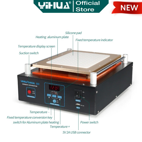 Yihua 946A-III Mesin Pemisah LCD Touchscreen Vaccum Separator Original