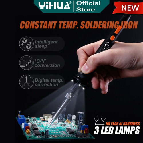 Yihua 928D-II Solder Tangan Listrik 60W Temperature + Dudukan Original