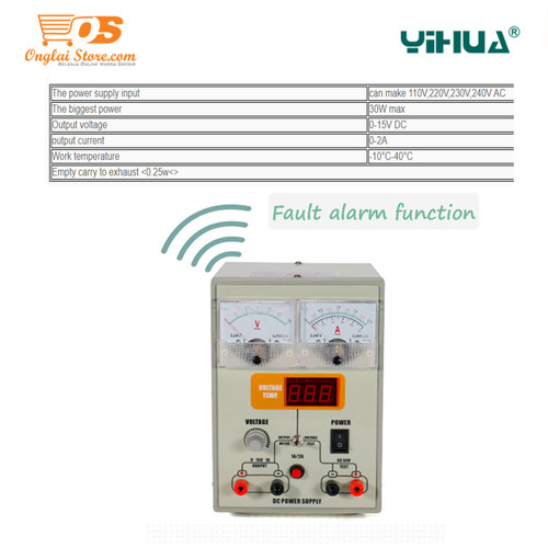 Yihua 1502T Power Supply DC 2 Amper 0-15V Digital Analog Service HP OR
