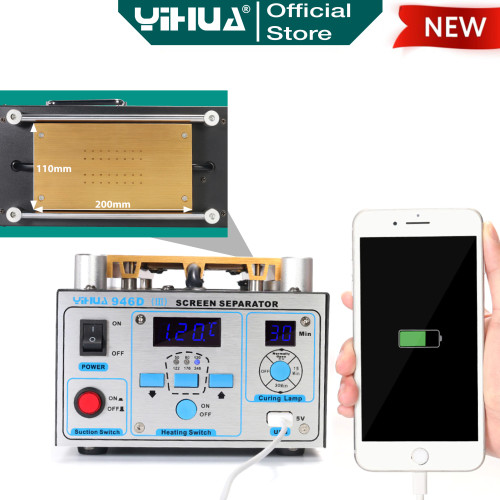 Yihua 946D-III Mesin Pemisah Touscreen LCD Screen Separator Vacum + UV