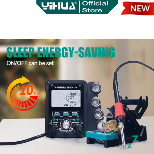 Yihua 995D+-I Blower Solder Uap Hot Air 2 IN 1 Solder Station 110W ORI
