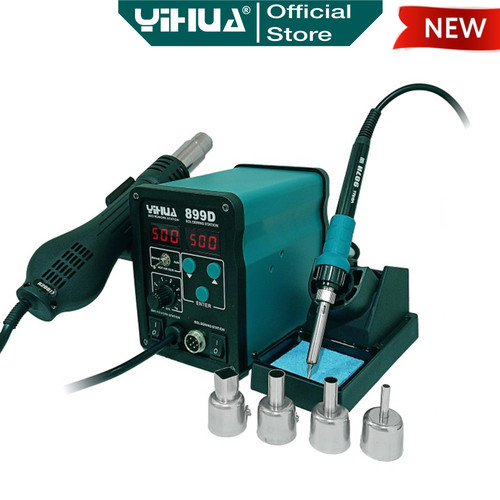 Yihua 899D Blower Uap 2 IN 1 Solder Station SMD Rework Hot Air Gun ORI