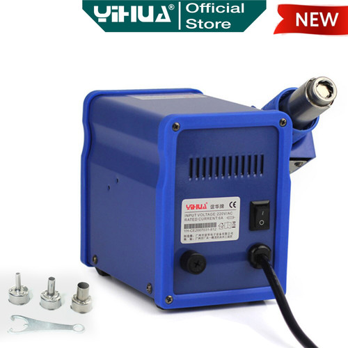 Yihua 878AD Blower Solder Uap 2 IN 1 Hot Air Gun Soldering Station ORI