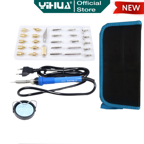 Yihua 947-III+ Solder Tangan Listrik Soldering Ukir Kayu Set Mata ORI