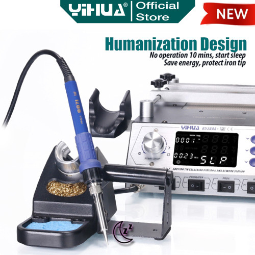 Yihua 853AAA+ Blower Solder Uap 3 IN1 Preheating Soldering Station ORI