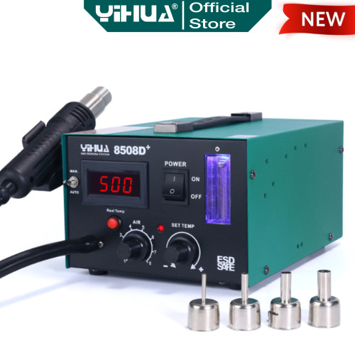 Yihua 8508D+ Blower HP Solder Uap Hot Gun SMD Rework Digital Original