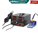 Yihua 853D Blower Solder Uap 3 IN1 Soldering Station Power Supplay 5A