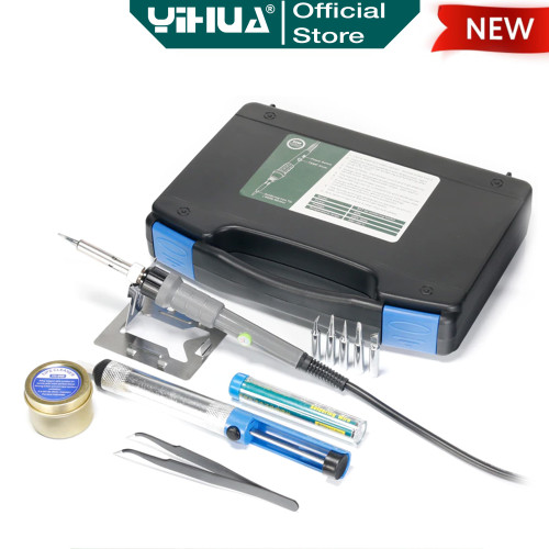 Yihua 947-II Tool Set Solder Tangan Listrik Penyedot Timah Pinset Box