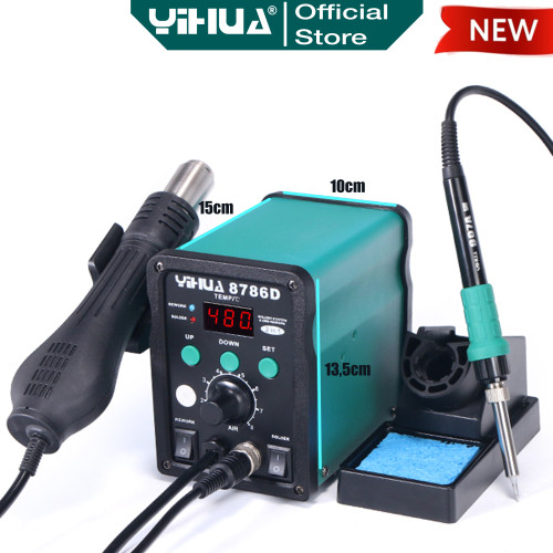 Yihua 8786D Blower Solder Uap Rework 2 IN 1 Soldering Station Original