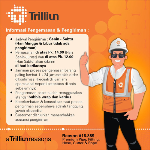 Selang Air PVC Trilliun Hiprex 3/4" Inch - 50 Meter