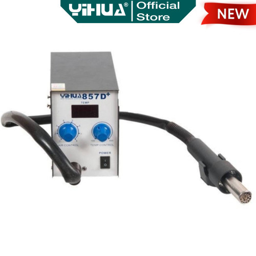 Yihua 857D+ Blower Solder Uap Digital SMD HotT Air Rework Vortex Fan