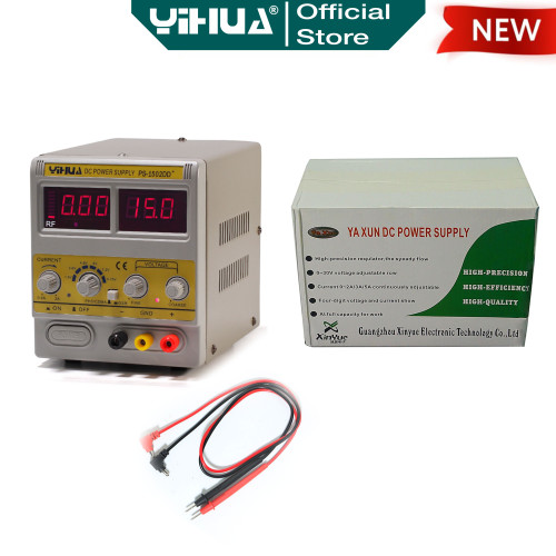 Yihua 1502DD+ DC Power Supply Digital Hp Ponsel 0-15V 0-2A 0-500mA ORI