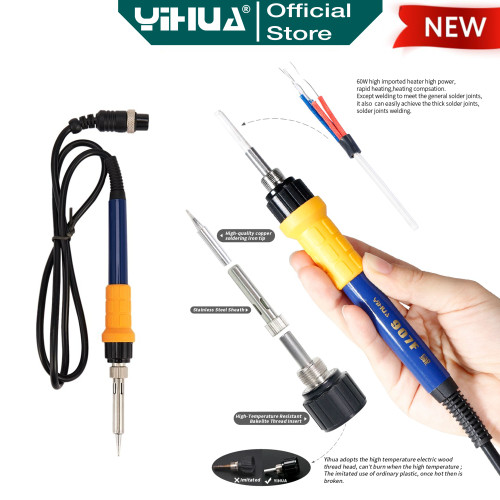 Yihua 907F Gagang Solder Station 5 Core Pin 60W Elemen Import Original